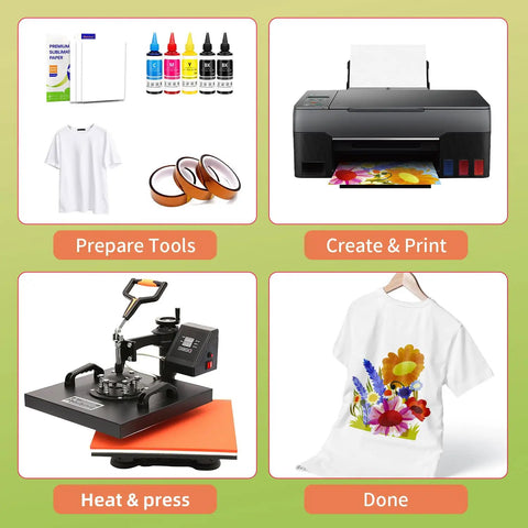 Steps for using 30 Sheets Heat Transfer Paper For Inkjet Sublimation Printers 8 By 11 Inch 125G High Transfer Rate on a T-shirt