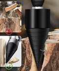 Close-up of a Straight Up Heavy Duty Wood Splitter Drill Bits Set showing durable spiral design for efficient log splitting.