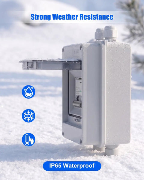 Heavy Duty 100 Amp Dc Circuit Breaker 1000 Volt Ip65 Waterproof Rock Solid Overcurrent Protection Switch Mcb for snowy weather conditions.