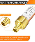 40 Piece One Half Inch PEX Crimp Connection Straight Water Hammer Arrestor Lead Free Brass CUPC Listed NSF Listed performance