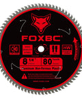 Eight And A Quarter Inch Tungsten Carbide Metal Cutting Table Saw Blade With Eighty Tooth TCG For Aluminum Copper Plastic Brass And Fiberglass Includes Five Eighth Inch Arbor Laser Cut Stabilizer Vents And Diamond Knockout For Beefy Durability