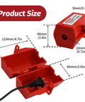 Two Electrical Plug Lock Boxes With Padlocks For Cords, Medium Size Kit, 4.7 X 2.6 X 2.6 Inches, Fits 0.7 Inch Cable Diameter