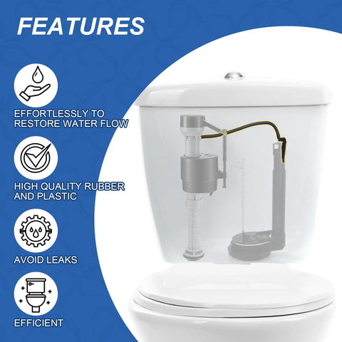 Diagram of 3 Pack Toilet Refill Tube And Clip Replacement Kit For Inside Tank A Must Have For 100 200 200A 400A Valves