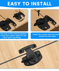 Sturdy Spring Table Locks Pair Designed Tight For Snappy Folding, Heavy Duty Zinc Alloy Drop Leaf Buckle Connectors For Expandable Dining Tables, No Fuss Rust Proof Furniture Hardware Installation Kit, installation guide images.