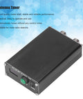 Auto Tuner For Ham Radio With 1.8 To 55 MHz Range, black metal housing, shown angled from top with controls visible.