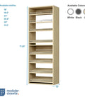 Slanted Shoe Shelf Tower And Modular Closet Organizer Unit With Premium Oak Finish spanning 31.5 inches wide, 71.25 inches tall.