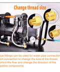 Compressor with Six Piece Brass Pipe Fittings Set With Hex Bushings And Reducer Adapters Reducing Nipples From Three Eighths NPT To One Quarter NPT