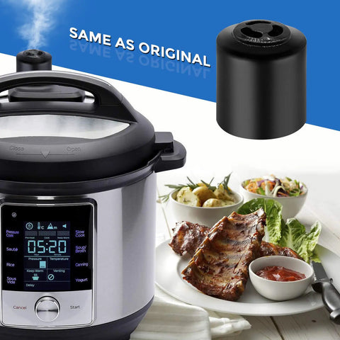 Universal Steam Release Handle And Valve For Duo Series Pressure Cookers 6 Quart To 8 Quart Models shown with food and cooker