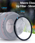 58mm Macro Close-Up Filter Set With +2 +4 +8 +10 Diopters For Close-Up Photography, Includes Pouch, Fits 58mm Lenses