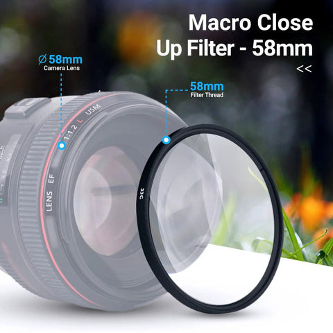 58mm Macro Close-Up Filter Set With +2 +4 +8 +10 Diopters For Close-Up Photography, Includes Pouch, Fits 58mm Lenses