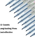 No Smear 0.5mm Gel Pens For Office And School Extra Fine Point Smooth Writing No Bleed Japanese Style Ballpoint Pens 12 Pack shown