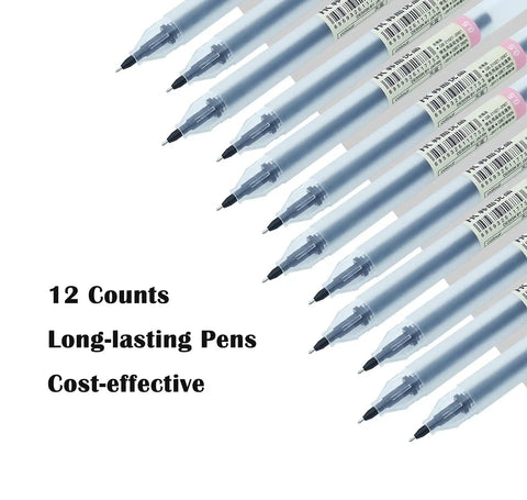 No Smear 0.5mm Gel Pens For Office And School Extra Fine Point Smooth Writing No Bleed Japanese Style Ballpoint Pens 12 Pack shown
