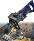 Heavy Duty Electric Rebar Bender Packed With Pro Class Hydraulic Torque For Smooth Steel Rod Bending And Sharp Angles Up To One Three Zero Degrees, 900W.