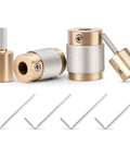 Ecarke diamond grinder bit heads for stained glass; brass-core bits in four sizes with textured silver bodies and four L-shaped Allen wrenches