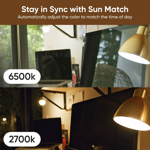 Brighten Up With A 1100 Lumen WiFi RGB And Tunable White A19 Smart Bulb That Works With Alexa And Google Assistant One Pack Certified For Humans Easy Setup Game Changer Lighting For Any Room demonstrating color temperature.