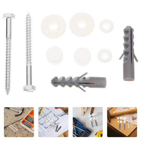 Toilet Tank Bolts And Gasket Kit Replacement Screws Set For Easy Install No Fuss Durable Toilet Hardware With Gasket Seals The Ultimate Toilet Repair Kit For Seats Tanks And Covers, metal bolts and plastic anchors