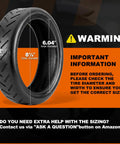 8.5 By 2 Electric Scooter Tire And Inner Tube Set Replacement Go-To Upgrade For 50/75-6.1 highlighting dimensions and warning