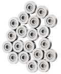 V Groove Ball Bearing Set 20 Pcs Miniature Steel V Pulley Bearings 3x12x4mm for Rail Track Linear Motion Systems Carbon Steel Build