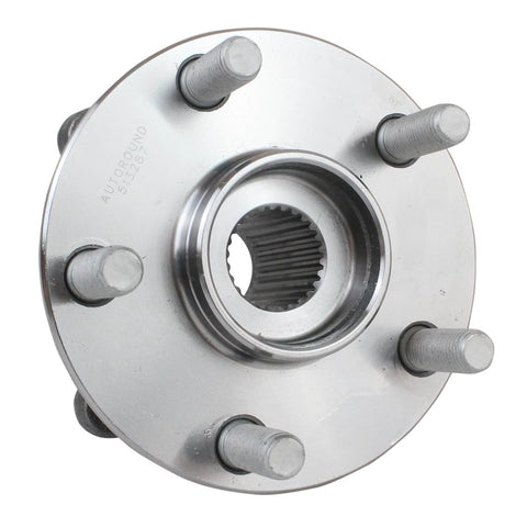 Front view of Front Wheel Bearing And Hub Assembly For Toyota Prius 2010 To 2016 And Prius Plug In 2012 To 2015, Lexus CT200H 2011 To 2017, 5 Lug Front Pair, 2 Pack, Direct Fit Replacement For A Smooth Ride And Quiet Operation