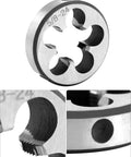 5/8-24 UNEF Right Hand HSS Tap And Die Set For Precision Thread Repair In Iron Aluminum Copper Heavy Duty Alloy Steel Round Die Tool To Fix Damaged Threads Fast And Save You From Costly Replacements On DIY And Pro Projects. round die close-up