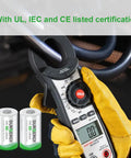 Heavy Duty CR2 Lithium Batteries 3 Volt 10 Pack For Camera Flash Rangefinder And Security Systems Replaces CR15H270 on display with multimeter.