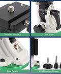 Adjustable Telescope Mount Seat And 90 Degree Equatorial Wedge Base For Astronomy Accessories with threaded interface, scale, and screws