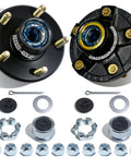 Two OZISENS 5x4.5 trailer hub kits for 2000 lb with 1-1/16 in straight spindle; pre-lubricated bearings and seals.