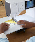 Heavy Duty Computerized Sewing Machine With Sharp LCD Screen Quilting Kit Extension Table And Bonus Bundle making custom patches.