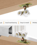 Pocket Door Roller Replacement Kit Three Quarter Inch Sliding Door Wheels With Top Hanger for Closet Bypass and RV Sliding Doors