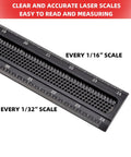 Heavy Duty 24 Inch Aluminum T Square Ruler Boss Grade Woodworking Layout Tool with clear laser scales for accurate measuring.
