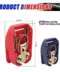 Smart Copper Battery Clamps With Quick Release No Fuss On Off For A Secure Connection Water And Dust Resistant Car Battery Clamps Universal Fit Durable Car Accessories Easy Install, red clamp 2.7 inches, blue clamp 1.83 inches.