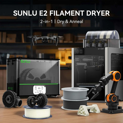 2-In-1 Filament Dryer And Annealing Box For 3D Printing Dual Chamber 110 C Max Temp 500W PTC Heater with filaments and accessories