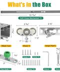 Pocket Door Hardware Kit With Soft Close And Soft Open, Smooth Sliding 72 Inch Door Rail Set, kit components display