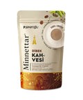 Minnettar Dibek Coffee package with carob and pistachio, 165g, labeled for cezve and coffee machines, traditional Turkish blend.