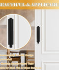 Close-up of Push Pull Helper Self-Adhesive Cabinet Handles 30 Pack Black ABS Plastic on a white door