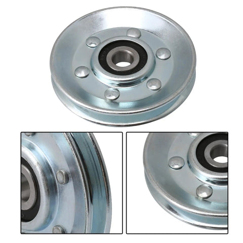 Close-up of Heavy Duty 73x10mm Iron Cable Pulley With V Shape Wheel Bearing Idler Quiet Steel Load Bearing Up To 215KG