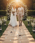 Burlap Fabric Roll 36 Inch Wide by 150 Feet Long Non Fraying Tight Woven Natural Burlap For Outdoor Wedding Aisle Runners