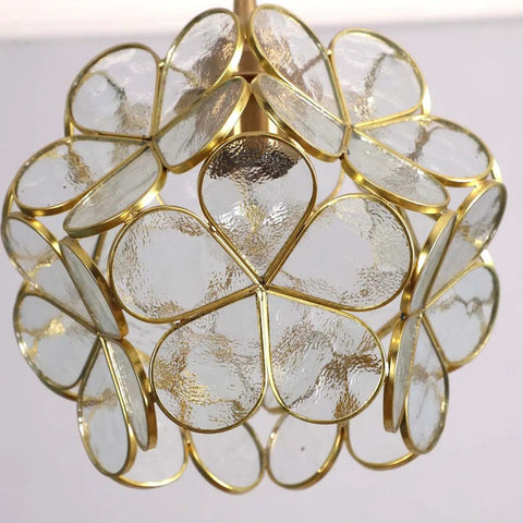 Cherry Blossom Tiffany Style Stained Glass Flower Petals Ceiling Light For Home Decor, 8 Inch Handmade Lampshade close-up