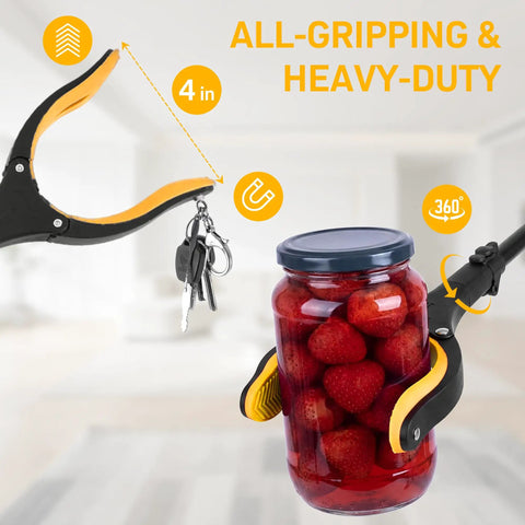 32 Inch Folding Reacher Grabber Tool With Shoehorn, 360 Degree Rotating Head, Magnetic Pick Up, Long Reach For Seniors, Arthritis Friendly Assist Tool, Easy On And Off Shoes, Durable Lightweight Aid No Bending Required