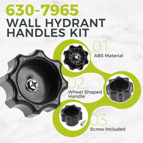 2 Pack Wall Hydrant Handle Repair Kit 630-7965 For Mansfield 300 400 500 Series Outdoor Faucet Replacement, ABS material handle