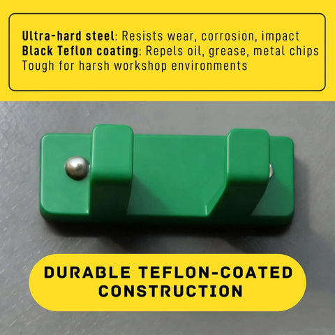 Heavy Duty Magnetic Chuck Key Holder 2 Pack Hella Secure Mounts On Drill Presses Lathes And Mills With Greaseproof Teflon Coat close-up view.