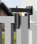 Six Inch Slide Gate Guide Roller With Black Steel Bracket Adjustable UHMW Nylon Rollers Up To Five Point Five Inches Heavy Duty Sliding Gate Hardware