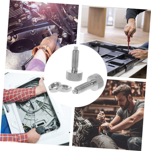 Heavy Duty Stainless Steel Retractable Spring Plunger Locking Pins With Knurled Handle 2 Pack used in various workshop tasks.