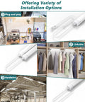 Linkable LED Tube Light Fixture Plug In Two Pack 1800 Lumen 5000 Kelvin Daylight installation options view