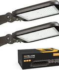 200W Led Parking Lot Light With Dusk Dawn Photocell, 30000LM, IP65 Outdoor Shoebox Fixture shown with adjustable arm mount.