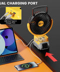 Cordless 5 Inch Job Site Fan With Brushless Motor, Variable Speed, USB Fast Charging And LED Light, Compatible With 20V Max Batteries