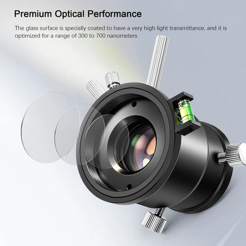 1.25 Inch Atmospheric Dispersion Corrector ADC For Telescopes With Apochromatic Correction shown with anti reflection optics