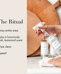 Hand using Go-To All Purpose Surface Cleaner No 247 Scent That Kicks Dirt On Granite Marble Porcelain And Wood 15.5 Fl Oz
