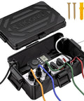 IP54 Splash Proof Outdoor Electrical Box Cover For Power Strips And Holiday Lights, Weatherproof Extension Cord Box With Gaskets And Cable Clamps, Keeps Plugs, Timers And Sockets Safe In Cold Weather, Black, Large