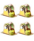 Steel Groove Rigid Caster Wheel 1 Point 2 Inch Diameter 4 Pack V Groove Wheel Sliding Gate Rollers With V Shaped Bracket Heavy Duty